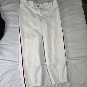 Mizuno Performance Women's Baseball Pants White with Red Red Stripe Size S